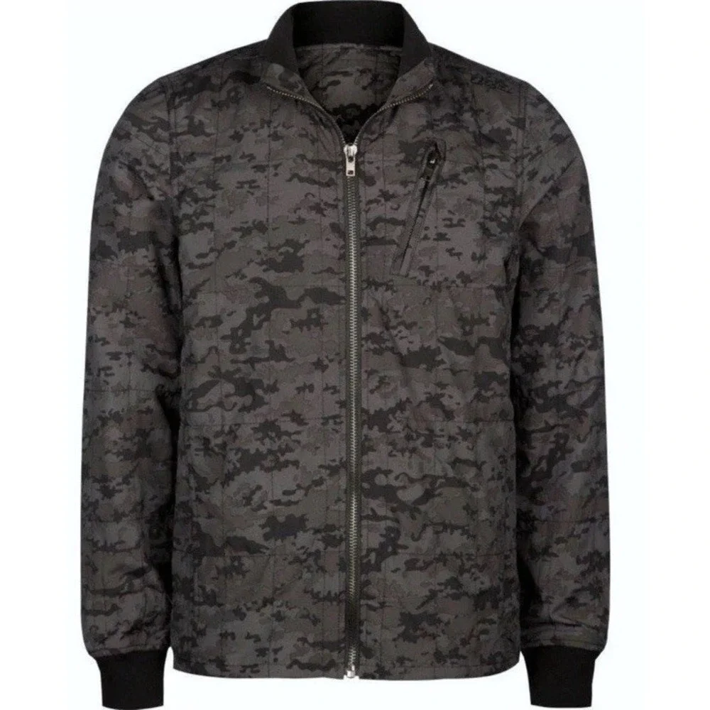EZEKIEL Black Whamo Camo Quilt Insulated Jacket Coat Camouflage Mens size Medium